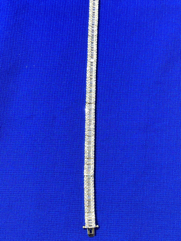 Baguette Plus Stone Silver Bracelet