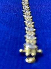 Leaf shape Stone Silver Bracelet