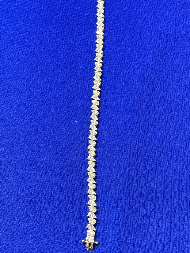 Leaf shape Stone Silver Bracelet