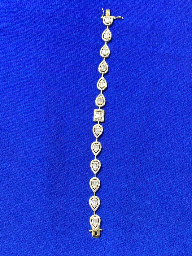 Cubic Stone Silver Bracelet
