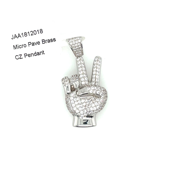 Peace Sign Brass Pendant