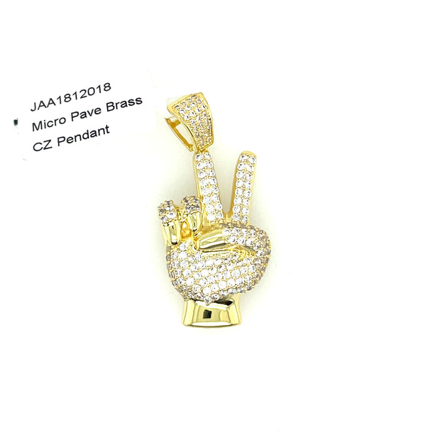 Peace Sign Brass Pendant