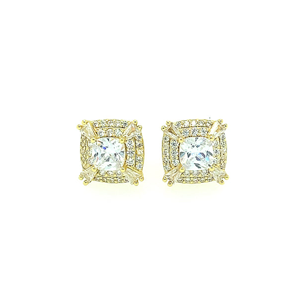 Square with Square Stone Sterling Silver Earring