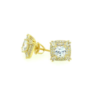 Square with Square Stone Sterling Silver Earring