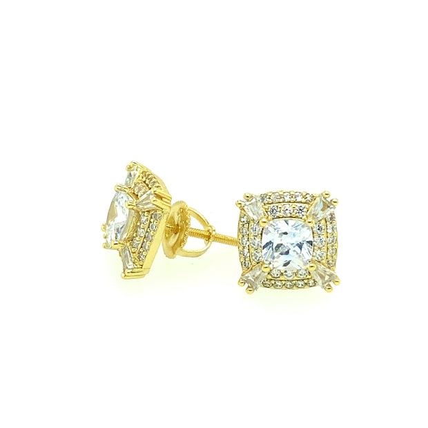 Square with Square Stone Sterling Silver Earring