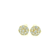 Round Flower Sterling Silver Earring
