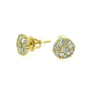 Round Flower Sterling Silver Earring