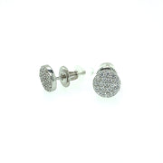 Round Multiple Stone Sterling Silver Earring