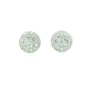 Round with Six Stone Sterling Silver Earring