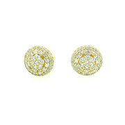 Round with Six Stone Sterling Silver Earring