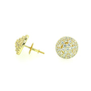 Round with Six Stone Sterling Silver Earring