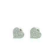 Heart Shape with multiple small stones sterling silver earringz