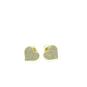 Heart Shape with multiple small stones sterling silver earringz