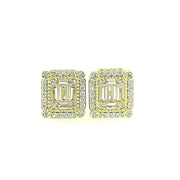 Rectangle baguette Stone Sterling Silver Earring