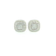 Triple Layer Oval Stone Sterling Silver Earring