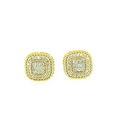 Triple Layer Oval Stone Sterling Silver Earring