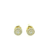 Round Double Layer Sterling Silver Earring