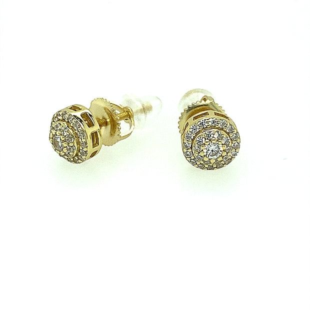 Round Double Layer Sterling Silver Earring