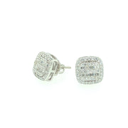 Oval with Eight Baguette Stone Sterling Silver Earring