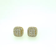 Oval with Eight Baguette Stone Sterling Silver Earring
