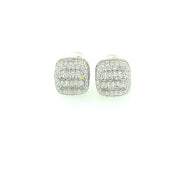 Oval with Eight Stone Sterling Silver Earring