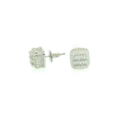 Oval with Eight Stone Sterling Silver Earring