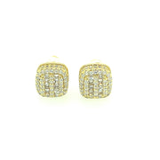 Oval with Eight Stone Sterling Silver Earring