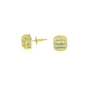 Oval with Eight Stone Sterling Silver Earring