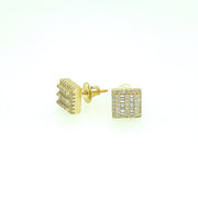 Square with Eight Baguette Sterling Silver Earring