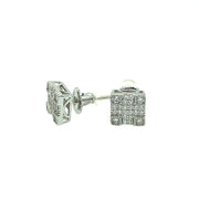 Square Cross Rectangle Sterling Silver Earring