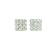 Nine Hexagon Square Sterling Silver Earring