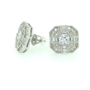 Hexagon Sterling Silver Earring