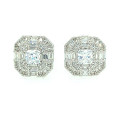 Hexagon Sterling Silver Earring