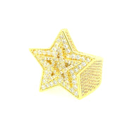 Star Shape Brass Mens Ring
