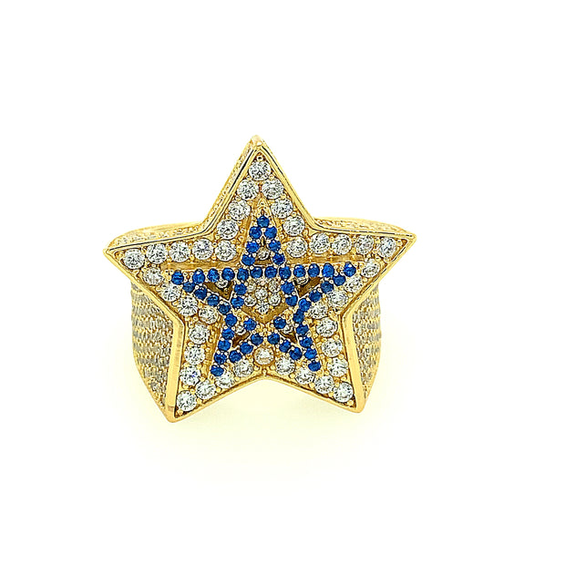 STAR SHAPE. SILVER RING