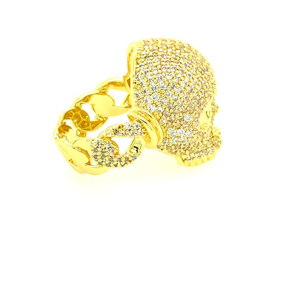 Small Skull Shape Brass Mens Ring