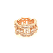 Cross Link Brass Mens Ring