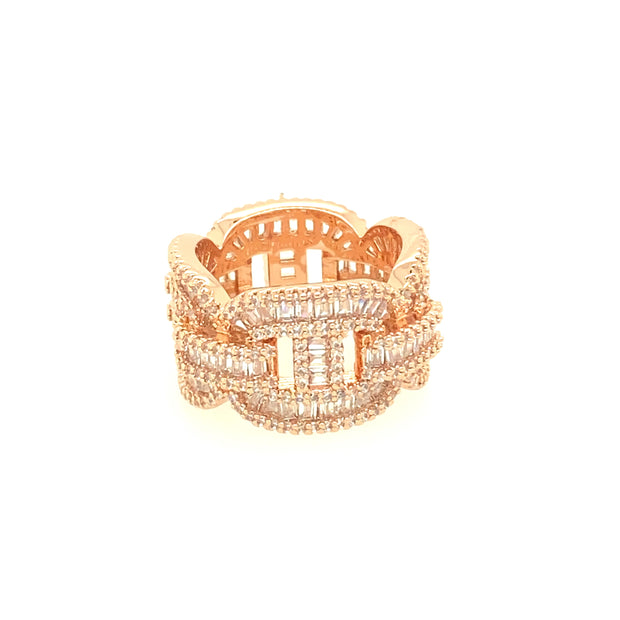 Cross Link Brass Mens Ring