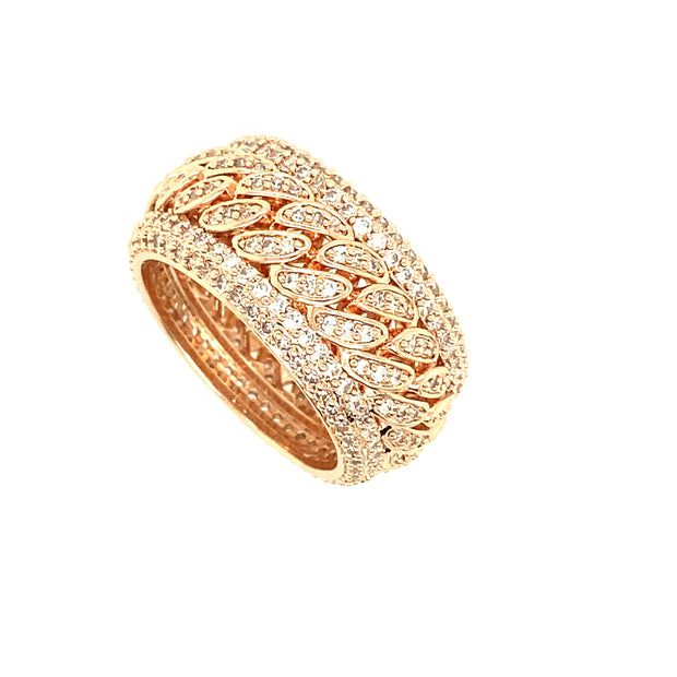 Round Leaf Brass Mens Ring