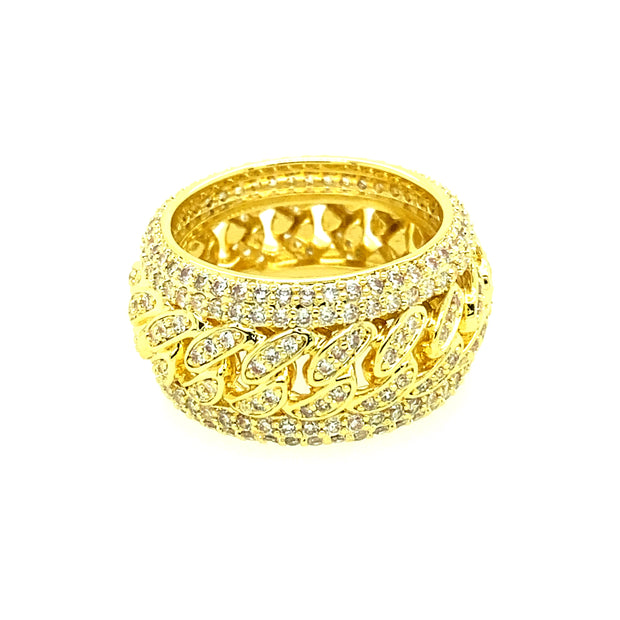 Round Leaf Brass Mens Ring