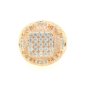Flower Outline Round stone Brass Men Ring