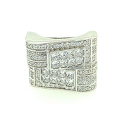 TWO SMALL SQUARE BAGUETTE SILVER RING