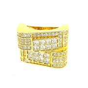 TWO SMALL SQUARE BAGUETTE SILVER RING