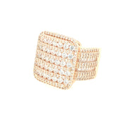Sqaure with Multiple Stone Brass Mens Ring