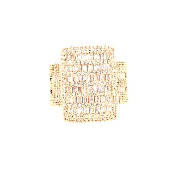 Rectangle Stone with Rectangle Shape Brass Men Ring