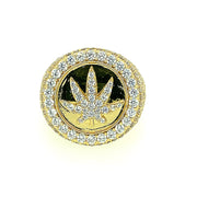 ROUND LEAF SILVER RING