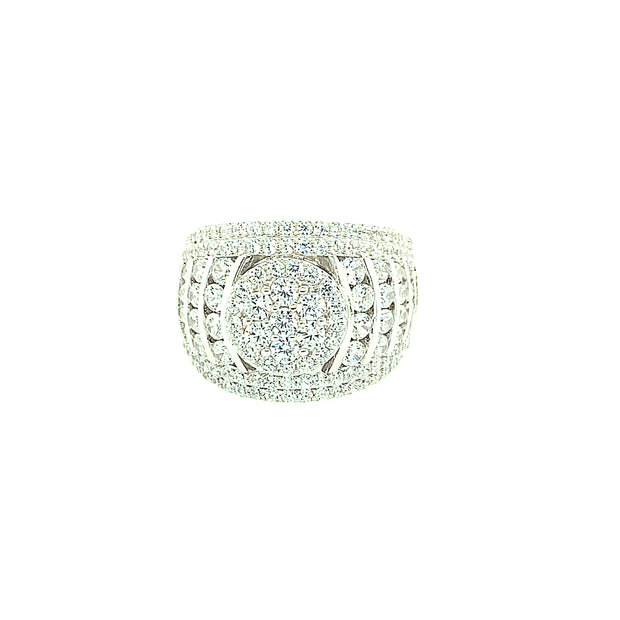 ROUND SINGLE STONE SILVER RING
