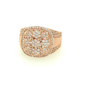 Nine flower Shape Stone Brass Mens Ring