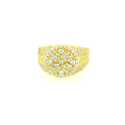 4 STONE ROUND SILVER RING