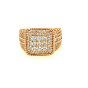 Six Stone Sqaure shape Brass Mens Ring
